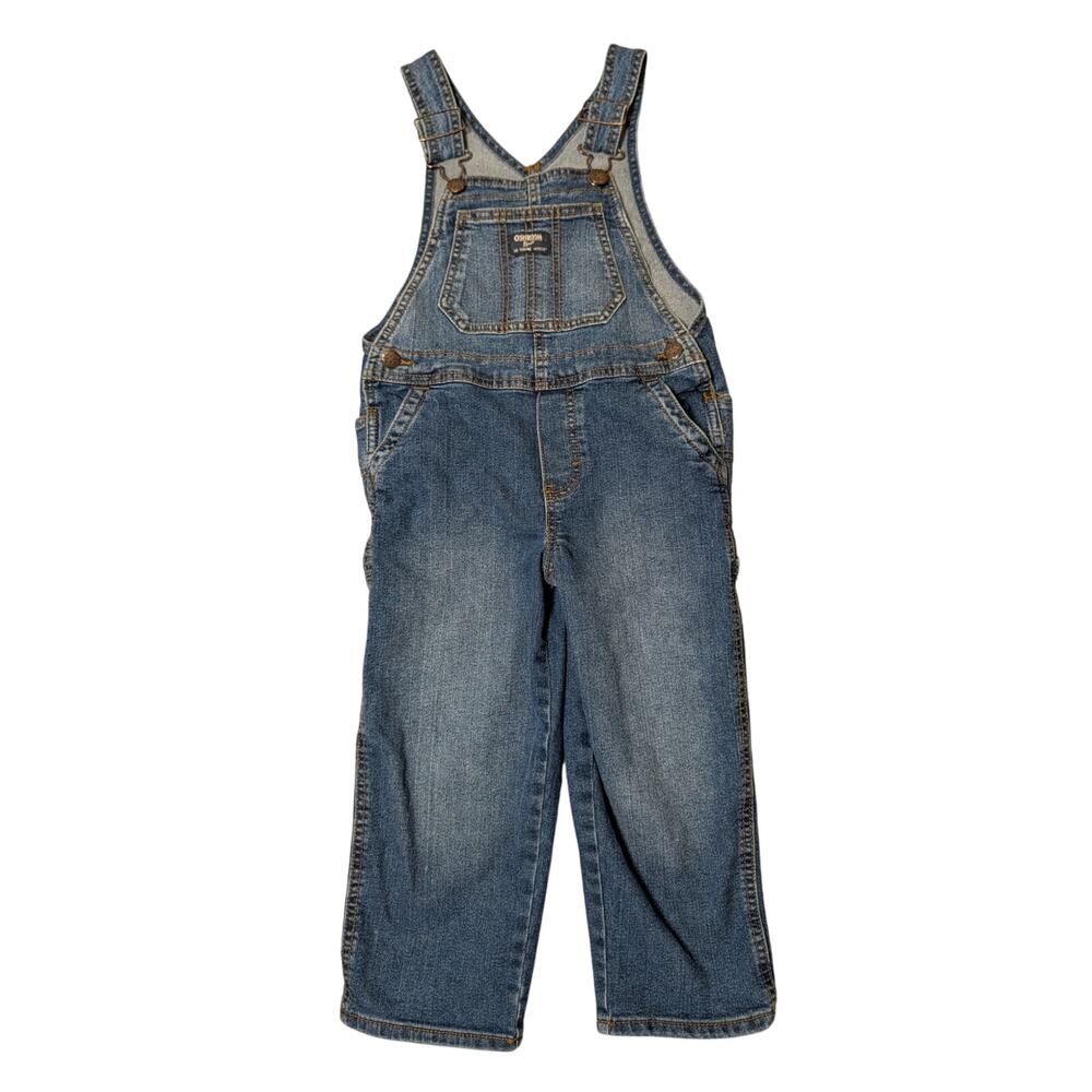 OshKosh B’gosh Vestbak Kids Blue Jeans Bib Overalls Denim Size 5T Toddler